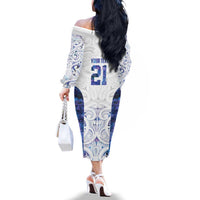 Custom New Zealand Aotearoa Family Matching Off The Shoulder Long Sleeve Dress and Hawaiian Shirt Purple Maori Paua Shell Indigenous LT9 - Polynesian Pride