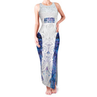 Custom New Zealand Aotearoa Family Matching Tank Maxi Dress and Hawaiian Shirt Purple Maori Paua Shell Indigenous LT9 Mom's Dress Purple - Polynesian Pride