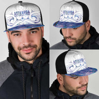 New Zealand Aotearoa Mesh Trucker Cap Purple Maori Papua Shell Indigenous - Polynesian Pride