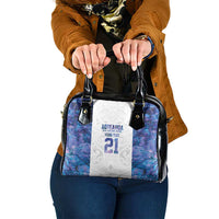 Custom New Zealand Aotearoa Shoulder Handbag Purple Maori Paua Shell Indigenous - Polynesian Pride