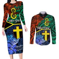 personalised-tafea-day-couples-matching-long-sleeve-bodycon-dress-and-long-sleeve-button-shirts-vanuatu-sand-drawing-with-polynesian-pattern
