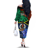 personalised-tafea-day-family-matching-off-shoulder-long-sleeve-dress-and-hawaiian-shirt-vanuatu-sand-drawing-with-polynesian-pattern