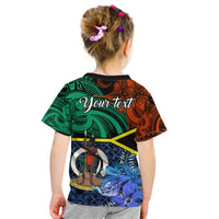 Personalised Tafea Day Kid T Shirt Vanuatu Sand Drawing With Polynesian Pattern LT9 - Polynesian Pride