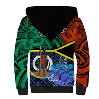 Personalised Tafea Day Sherpa Hoodie Vanuatu Sand Drawing With Polynesian Pattern LT9 - Polynesian Pride