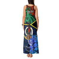 Personalised Tafea Day Tank Maxi Dress Vanuatu Sand Drawing With Polynesian Pattern LT9 - Polynesian Pride