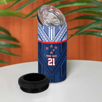 Custom Rugby Toa Samoa 4 in 1 Can Cooler Tumbler Samoa mo Samoa Island Warrior Pride - Polynesian Pride