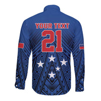 Custom Rugby Toa Samoa Long Sleeve Button Shirt Samoa mo Samoa Strength in Tatau - Polynesian Pride