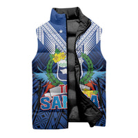 Custom Rugby Toa Samoa Sleeveless Puffer Jacket Samoa mo Samoa Strength in Tatau - Polynesian Pride