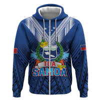 Custom Rugby Toa Samoa Zip Hoodie Samoa mo Samoa Strength in Tatau - Polynesian Pride