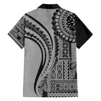 Samoa Siapo Arty Family Matching Summer Maxi Dress and Hawaiian Shirt Black Style LT9 - Polynesian Pride