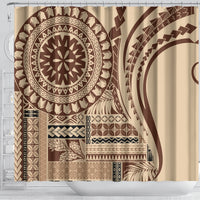 Samoa Siapo Arty Shower Curtain Brown Style LT9 - Polynesian Pride
