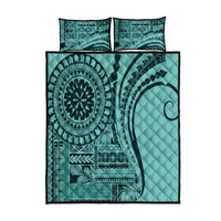 Samoa Siapo Arty Quilt Bed Set Turquoise Style LT9 Turquoise - Polynesian Pride