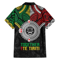 Aotearoa and Cook Islands Mo Te Tiriti Family Matching Long Sleeve Bodycon Dress and Hawaiian Shirt New Zealand Honour The Treaty Ake!Ake!Ake! LT9 - Polynesian Pride