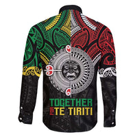 Aotearoa and Cook Islands Mo Te Tiriti Family Matching Short Sleeve Bodycon Dress and Hawaiian Shirt New Zealand Honour The Treaty Ake!Ake!Ake! LT9 - Polynesian Pride