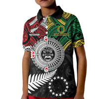 Aotearoa and Cook Islands Mo Te Tiriti Kid Polo Shirt New Zealand Honour The Treaty Ake!Ake!Ake! LT9 Kid Green - Polynesian Pride