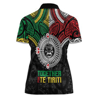 Aotearoa and Cook Islands Mo Te Tiriti Women Polo Shirt New Zealand Honour The Treaty Ake!Ake!Ake! LT9 - Polynesian Pride