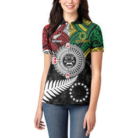 Aotearoa and Cook Islands Mo Te Tiriti Women Polo Shirt New Zealand Honour The Treaty Ake!Ake!Ake! LT9 - Polynesian Pride