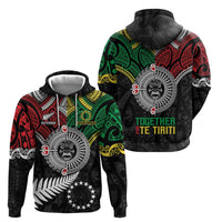Aotearoa and Cook Islands Mo Te Tiriti Zip Hoodie New Zealand Honour The Treaty Ake!Ake!Ake! LT9 - Polynesian Pride