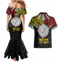 Aotearoa and Niue Mo Te Tiriti Couples Matching Mermaid Dress and Hawaiian Shirt New Zealand Honour The Treaty Ake!Ake!Ake! LT9 - Polynesian Pride