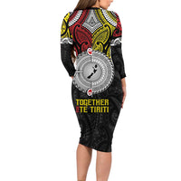Aotearoa and Niue Mo Te Tiriti Family Matching Long Sleeve Bodycon Dress and Hawaiian Shirt New Zealand Honour The Treaty Ake!Ake!Ake! LT9 - Polynesian Pride