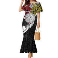 Aotearoa and Niue Mo Te Tiriti Family Matching Mermaid Dress and Hawaiian Shirt New Zealand Honour The Treaty Ake!Ake!Ake! LT9 Mom's Dress Gold - Polynesian Pride