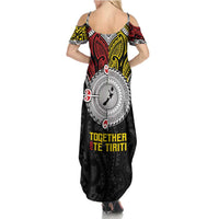 Aotearoa and Niue Mo Te Tiriti Family Matching Summer Maxi Dress and Hawaiian Shirt New Zealand Honour The Treaty Ake!Ake!Ake! LT9 - Polynesian Pride