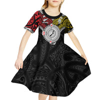 Aotearoa and Niue Mo Te Tiriti Kid Short Sleeve Dress New Zealand Honour The Treaty Ake!Ake!Ake! LT9 - Polynesian Pride