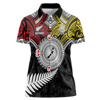 Aotearoa and Niue Mo Te Tiriti Women Polo Shirt New Zealand Honour The Treaty Ake!Ake!Ake! LT9 Female Gold - Polynesian Pride