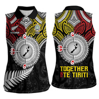 Aotearoa and Niue Mo Te Tiriti Women Sleeveless Polo Shirt New Zealand Honour The Treaty Ake!Ake!Ake! LT9 - Polynesian Pride