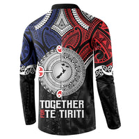 Aotearoa and Samoa Mo Te Tiriti Button Sweatshirt Tangata Moana Stand with Tangata Whenua