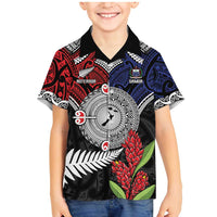 Aotearoa and Samoa Mo Te Tiriti Family Matching Mermaid Dress and Hawaiian Shirt Tangata Moana Stand with Tangata Whenua LT9 Son's Shirt Blue - Polynesian Pride