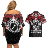 Aotearoa Proud To Be Maori Couples Matching Off Shoulder Short Dress and Hawaiian Shirt New Zealand Fight Together LT9 - Polynesian Pride