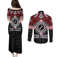 Aotearoa Proud To Be Maori Couples Matching Puletasi and Long Sleeve Button Shirt New Zealand Fight Together LT9 - Polynesian Pride