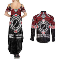 Aotearoa Proud To Be Maori Couples Matching Summer Maxi Dress and Long Sleeve Button Shirt New Zealand Fight Together LT9 - Polynesian Pride