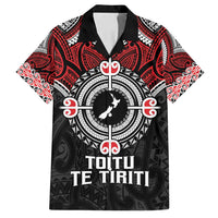 Aotearoa Proud To Be Maori Family Matching Puletasi and Hawaiian Shirt New Zealand Fight Together LT9 Dad's Shirt - Short Sleeve Red - Polynesian Pride