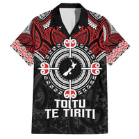 Aotearoa Proud To Be Maori Family Matching Short Sleeve Bodycon Dress and Hawaiian Shirt New Zealand Fight Together LT9 Dad's Shirt - Short Sleeve Red - Polynesian Pride