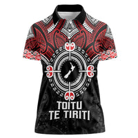 Aotearoa Proud To Be Maori Women Polo Shirt New Zealand Fight Together LT9 Female Red - Polynesian Pride