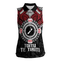 Aotearoa Proud To Be Maori Women Sleeveless Polo Shirt New Zealand Fight Together LT9 Female Red - Polynesian Pride