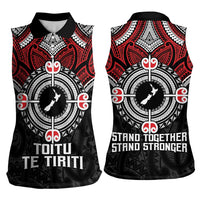 Aotearoa Proud To Be Maori Women Sleeveless Polo Shirt New Zealand Fight Together LT9 - Polynesian Pride
