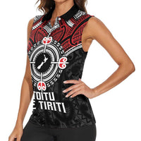 Aotearoa Proud To Be Maori Women Sleeveless Polo Shirt New Zealand Fight Together LT9 - Polynesian Pride