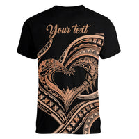 Personalised Valentines Day Romantic Lovers Women V Neck T Shirt LT9 - Polynesian Pride