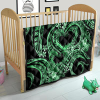 Polynesia Valentines Day Forever In My Heart Tattoo Quilt Green Style LT9 - Polynesian Pride