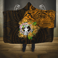 Northern Mariana Islands Ylang-ylang Mwarmwar Hooded Blanket Polynesian Gold Style LT9 One Size Gold - Polynesian Pride