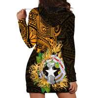 Northern Mariana Islands Ylang-ylang Mwarmwar Hoodie Dress Polynesian Gold Style LT9 - Polynesian Pride