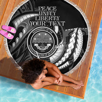 Personalised FSM Culture Day Beach Blanket Hammerhead Shark Tribal 2024