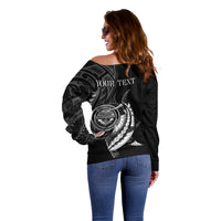 Personalised FSM Culture Day Off Shoulder Sweater Hammerhead Shark Tribal 2024 LT9 - Polynesian Pride