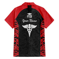New Zealand Nurse RN 2026 Personalised Hawaiian Shirt Red Maori Pattern Cultural Pride