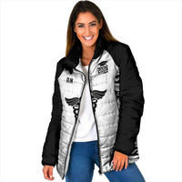 New Zealand Nurse RN 2026 Personalised Padded Jacket White Maori Pattern Cultural Pride LT9 Women White - Polynesian Pride