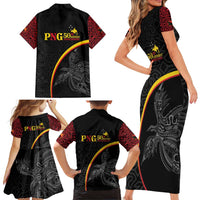 Papua New Guinea 50th Independence Day Family Matching Short Sleeve Bodycon Dress and Hawaiian Shirt Simple Oro Tapa Pattern LT9 - Polynesian Pride