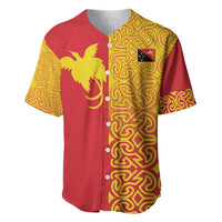 Papua New Guinea Oro Tapa Personalised Baseball Jersey Simple Bird of Paradise Style LT9 Red - Polynesian Pride